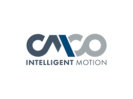 Logo featuring stylized letters CMCO in blue and gray above the words INTELLIGENT MOTION on a white background.